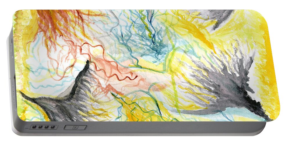 Watercolor Portable Battery Charger featuring the painting Growth of Ideas by Bentley Davis