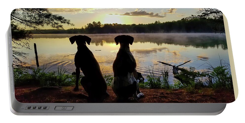 Lake Portable Battery Charger featuring the photograph GSP Sunrise by Brook Burling