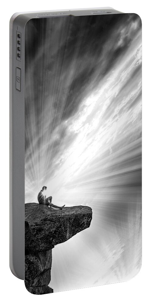 Fine Art Portable Battery Charger featuring the photograph Guided by the light by Sofie Conte