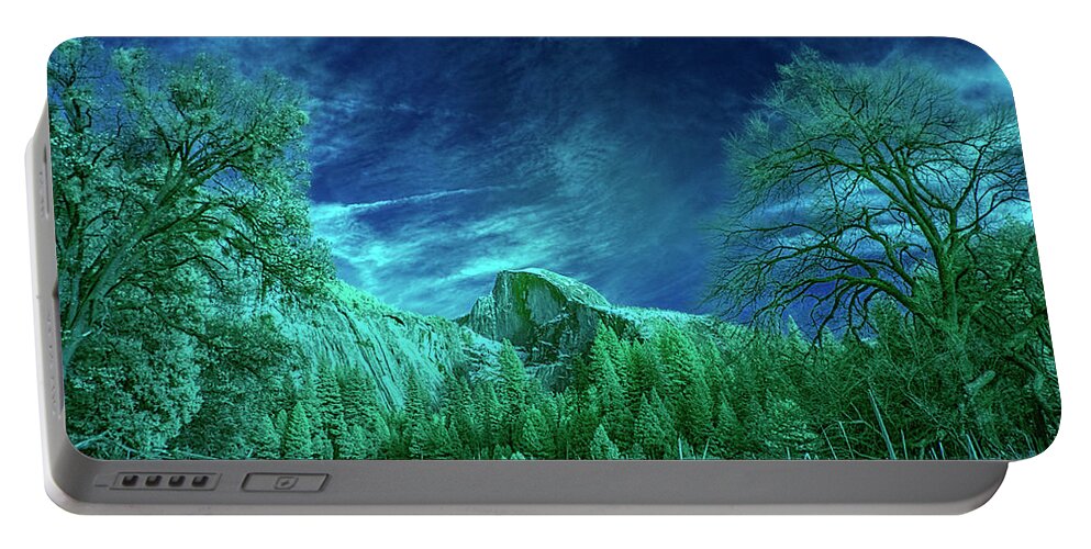 Landscape Portable Battery Charger featuring the photograph Half Dome Colored Infrared by Romeo Victor