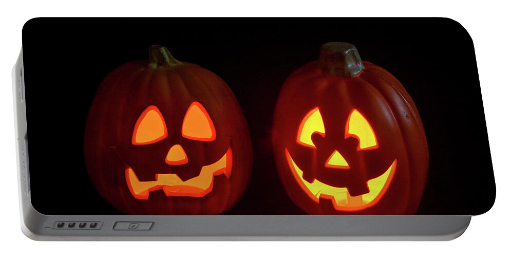 Halloween Portable Battery Charger featuring the photograph Halloween Pumpkins by Cathy Kovarik