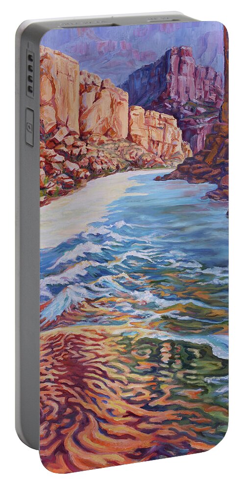 Landscape Portable Battery Charger featuring the painting Hallways of Always by Page Holland