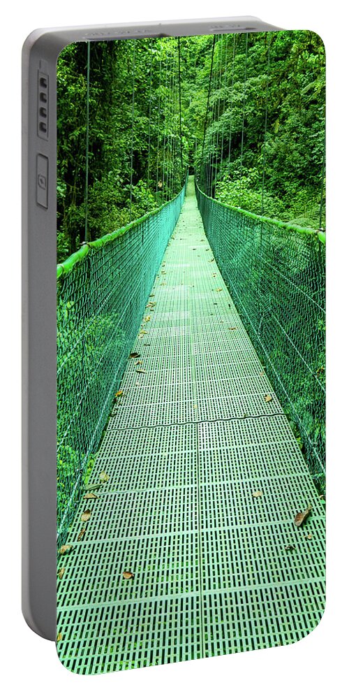 Hanging Bridge Portable Battery Charger featuring the photograph Hanging Bridge in Cloud Forest in Monte Verde Costa Rica by Leslie Struxness