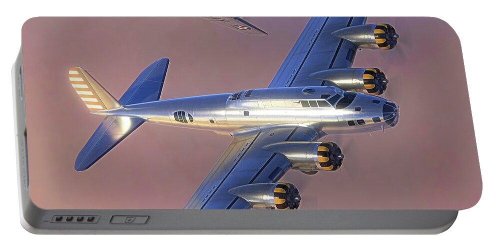 B-17 Portable Battery Charger featuring the digital art Hap Arnold's Early Birds by Adam Burch