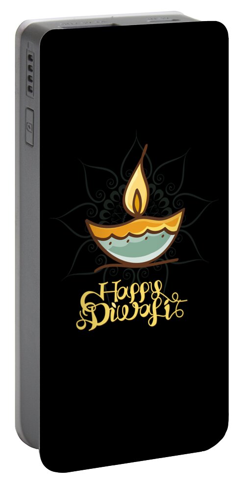 Cool Portable Battery Charger featuring the digital art Happy Diwali T Shirt by Flippin Sweet Gear