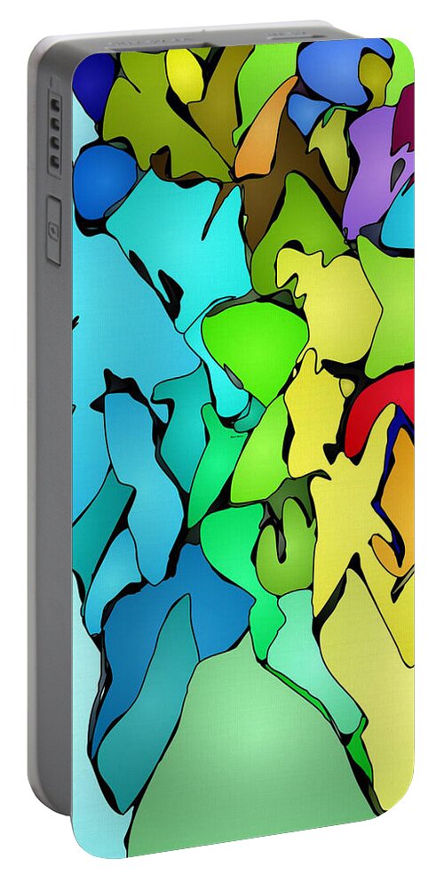 Rafael Salazar Portable Battery Charger featuring the painting Happy Mosaic by Rafael Salazar