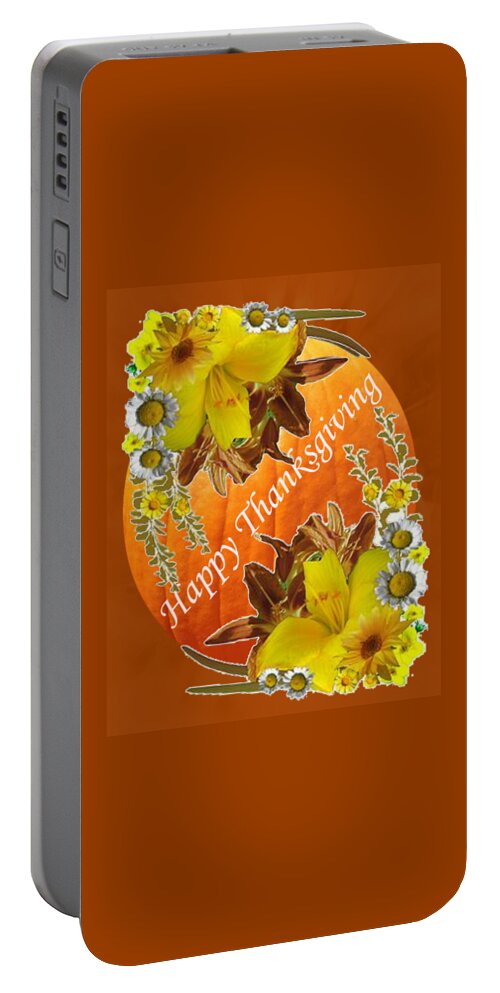 Happy Thanksgiving Portable Battery Charger featuring the digital art Happy Thanksgiving to Everyone Card by Delynn Addams