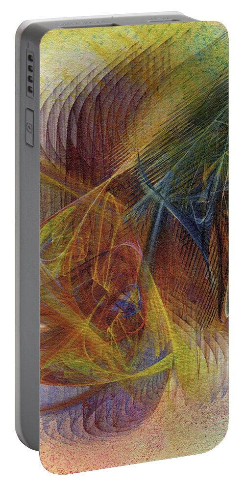 Harnessing Reason Portable Battery Charger featuring the digital art Harnessing Reason by Studio B Prints