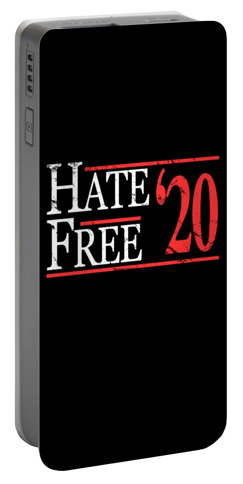 Funny Portable Battery Charger featuring the digital art Hate Free 2020 by Flippin Sweet Gear
