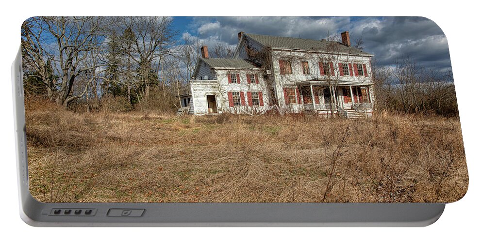 Haunted Portable Battery Charger featuring the photograph Haunted Farm House by David Letts