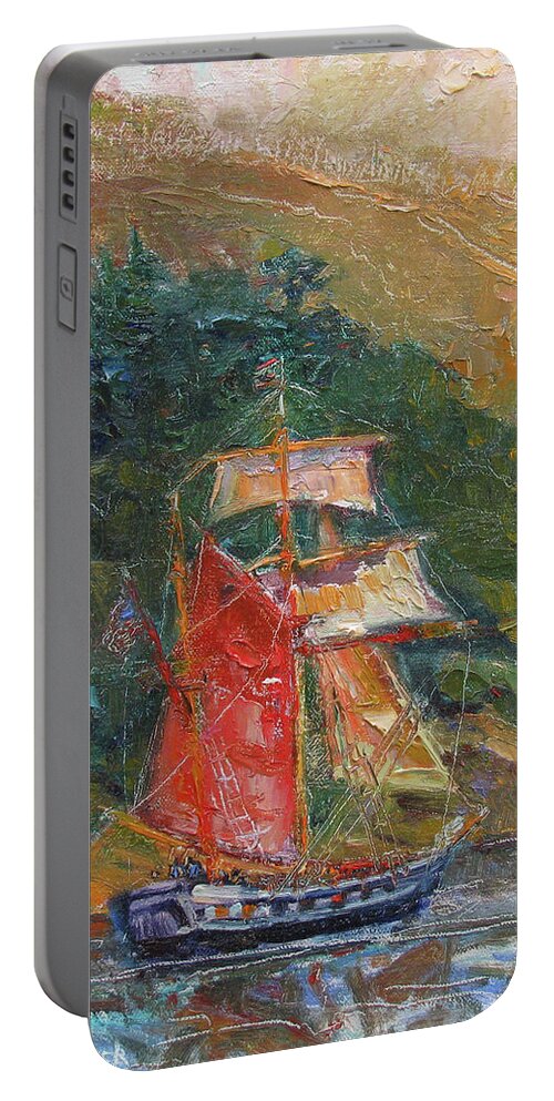 Hawiian Chieftain Portable Battery Charger featuring the painting Hawiian Chieftain by John McCormick