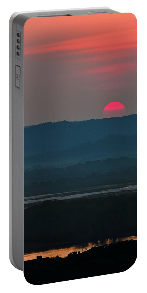 Summer Sunrise Portable Battery Charger featuring the photograph Hazy Summer by Susie Loechler