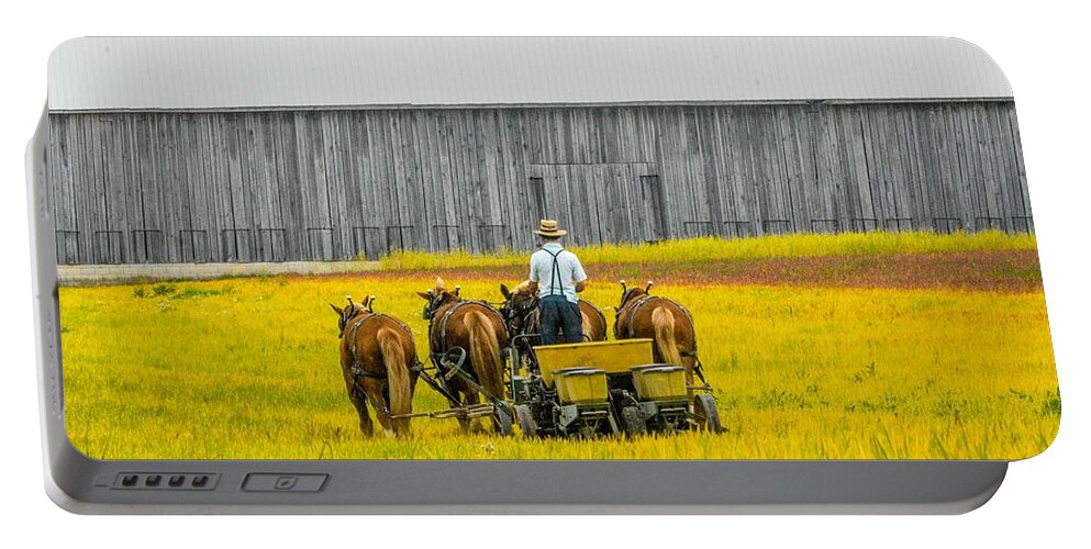 Farm Portable Battery Charger featuring the photograph Heading In by Addison Likins