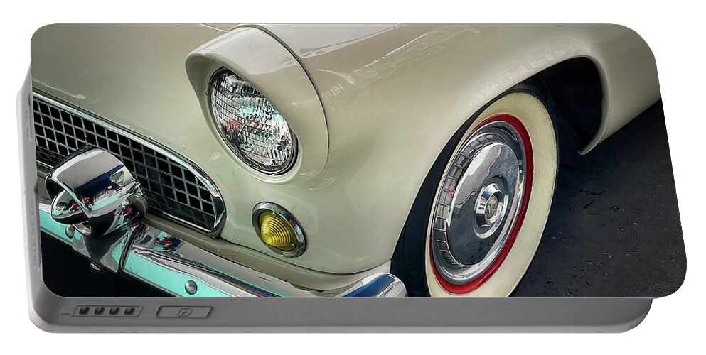 American Portable Battery Charger featuring the photograph Headlight and White Walls by Bill Chizek