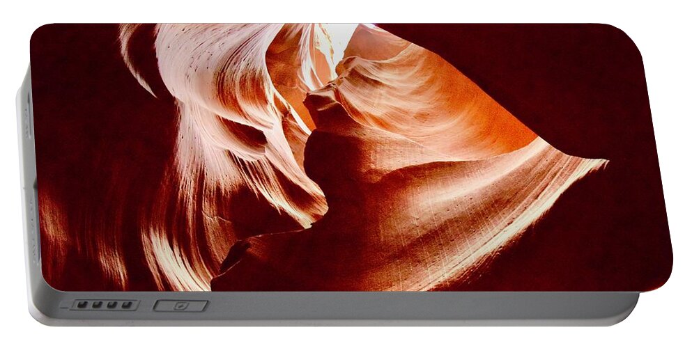 Antelope Canyon Portable Battery Charger featuring the photograph Heart shape Upper Antelope,Page,AZ by Bnte Creations