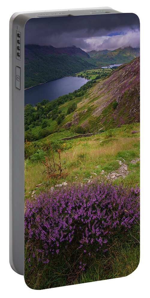 Heather Portable Battery Charger featuring the photograph Heather Has The Best View by John Chivers