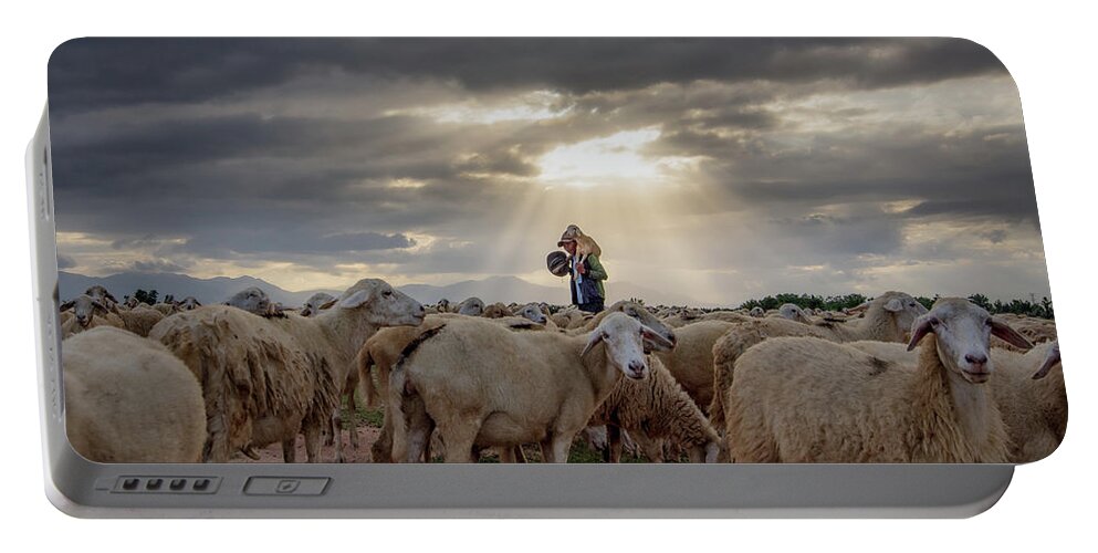Awesome Portable Battery Charger featuring the photograph Heaven Lights by Khanh Bui Phu