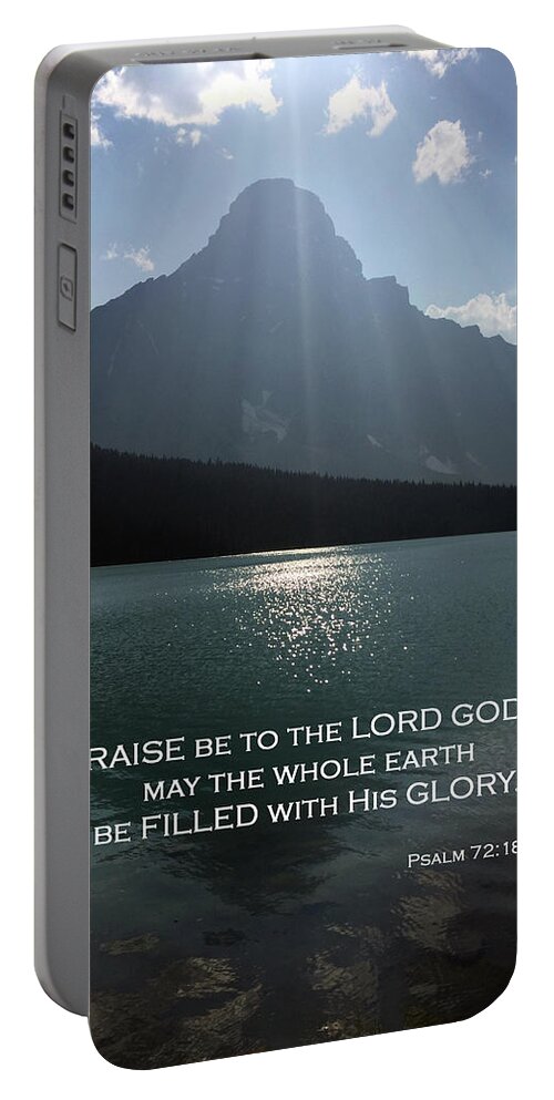 Cloudy Portable Battery Charger featuring the photograph Heavenly Light - Psalm 72 by David T Wilkinson