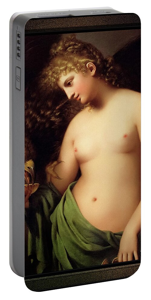 Hebe Portable Battery Charger featuring the painting Hebe Offering Cup to Jupiter by Gaspare Landi Fine Art Old Masters Reproduction by Rolando Burbon