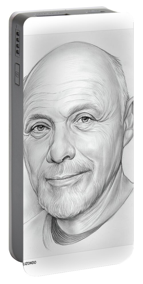 Hector Elizondo Portable Battery Charger featuring the drawing Hector Elizondo by Greg Joens