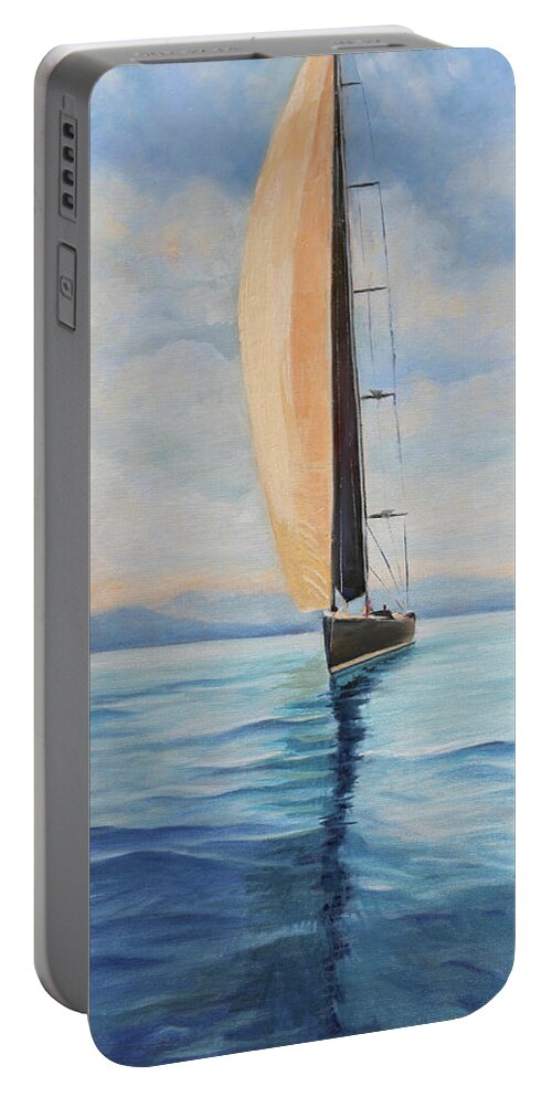 Water Portable Battery Charger featuring the painting Her Majesty by Trina Teele