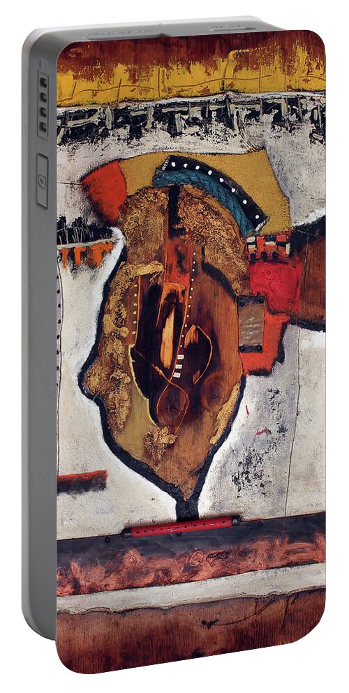 African Art Portable Battery Charger featuring the painting Here I Am Now by Michael Nene