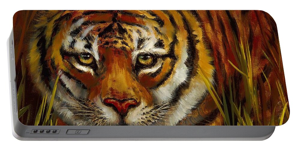  Portable Battery Charger featuring the painting Here's Looking At You by Lynne Pittard