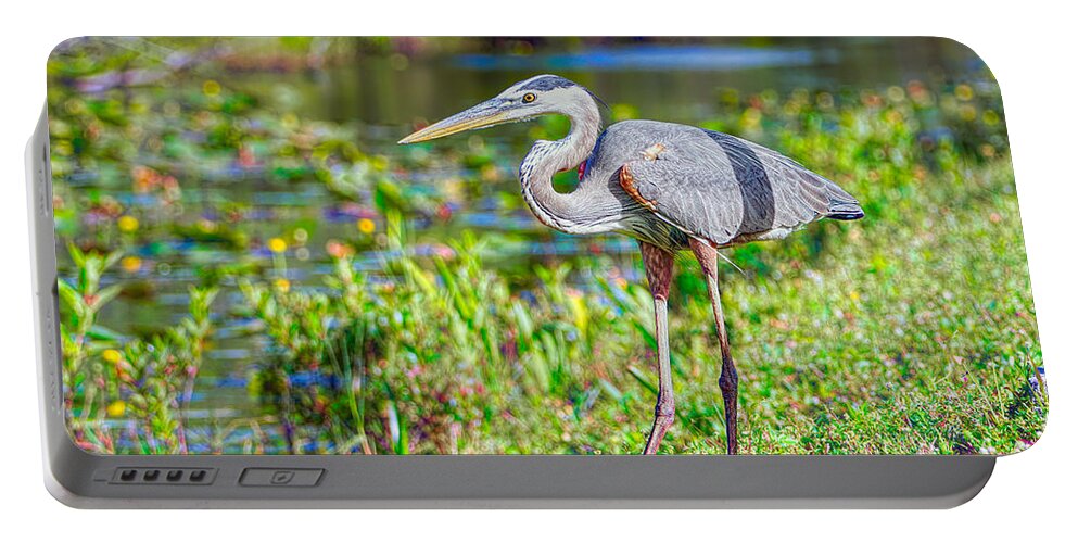Coastal Birds Portable Battery Charger featuring the photograph Heron in Spring by Judy Kay