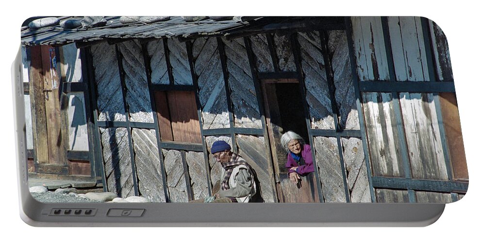 Bhutan Portable Battery Charger featuring the photograph Hey, what by Paul Vitko