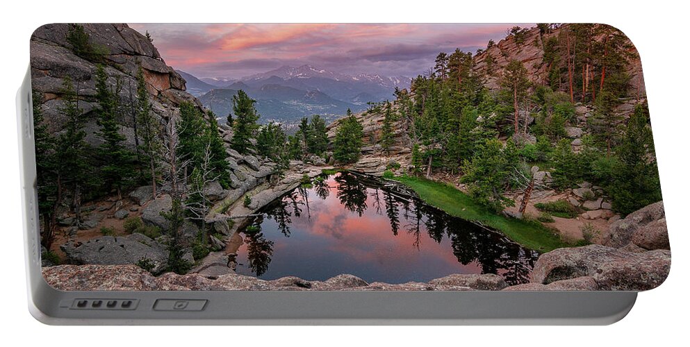 Longs Peak Portable Battery Charger featuring the photograph Hidden Gem Sunrise by Aaron Spong