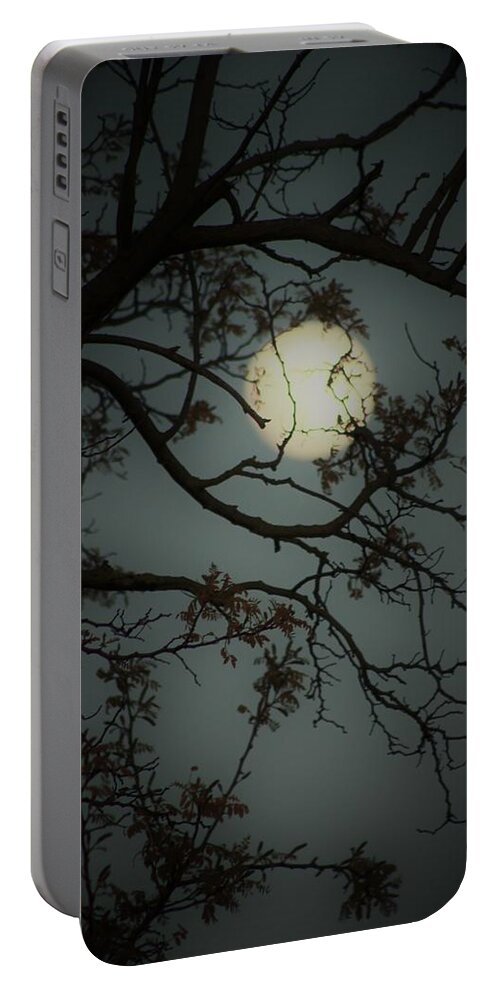 Moon Portable Battery Charger featuring the photograph Hidden Moon by Loretta S