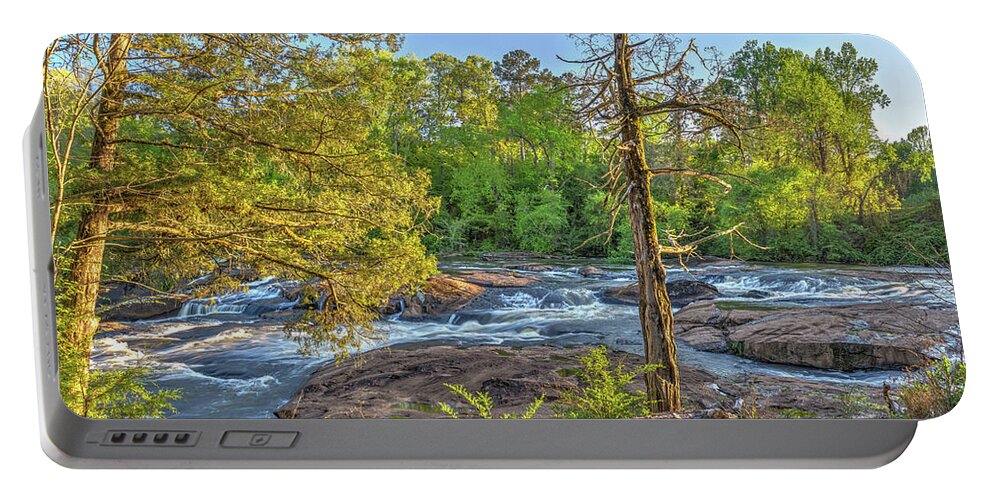 High Falls Portable Battery Charger featuring the photograph High Falls Trees by David R Robinson