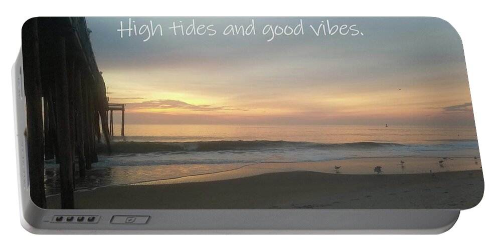 Pier Portable Battery Charger featuring the photograph High Tides and Good Vibes by Robert Banach