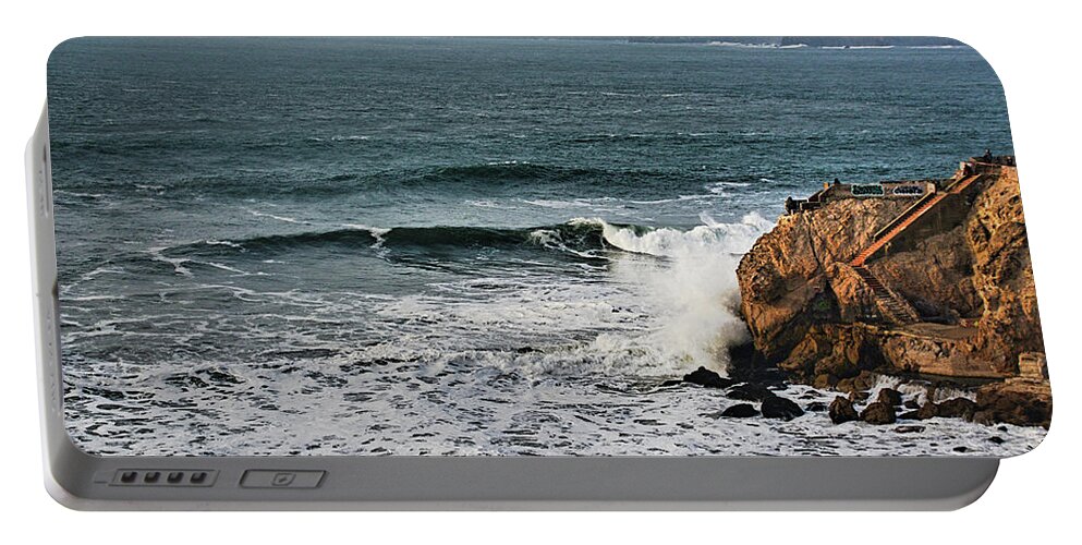 Pacific Ocean Portable Battery Charger featuring the photograph High Waves at Sutro by Maggy Marsh