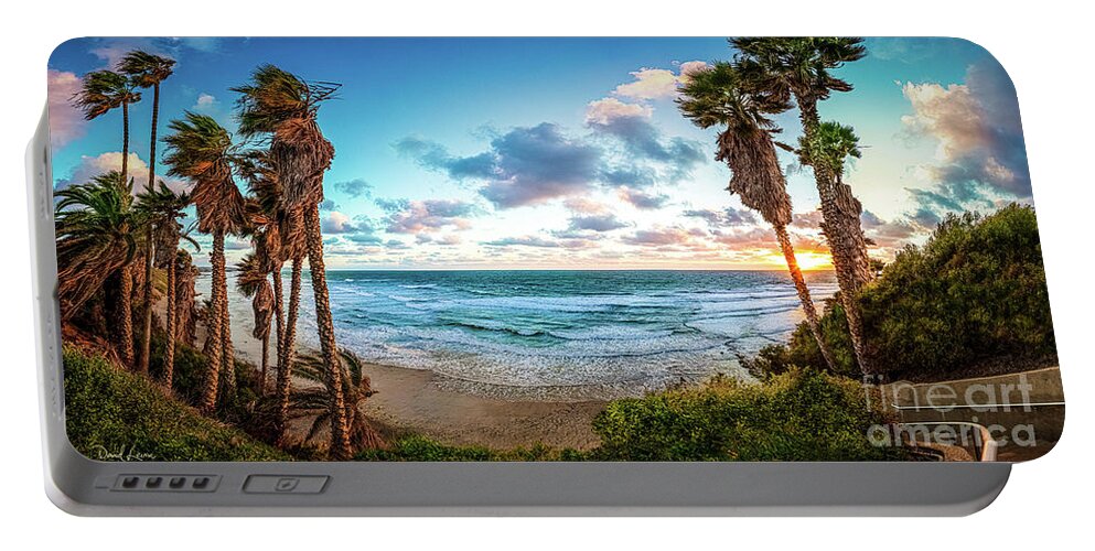 Beach Portable Battery Charger featuring the photograph High Winds at Swami's Beach by David Levin