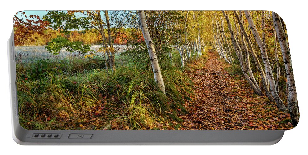 Bar Harbor Portable Battery Charger featuring the photograph Hiking Trail 34a1119 by Greg Hartford