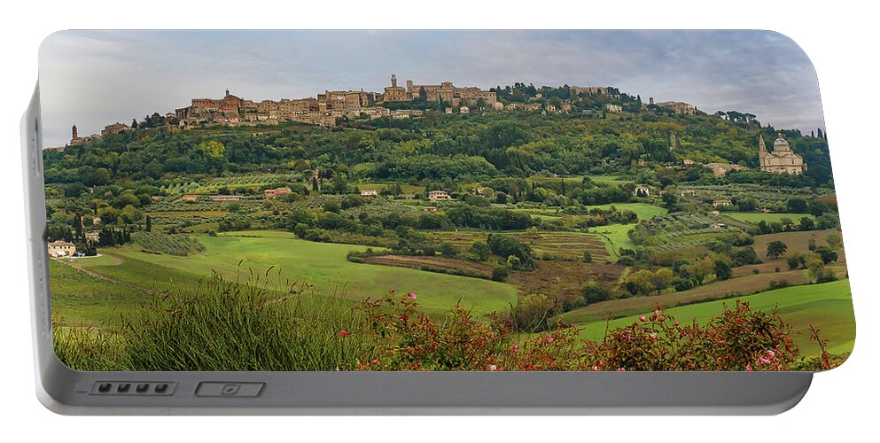 Italy Portable Battery Charger featuring the photograph Hillside village in Tuscany by Robert Miller