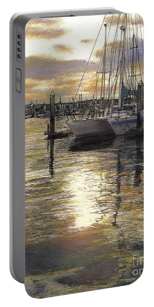 Reflections Portable Battery Charger featuring the pastel Hiolani II by Randy Sprout