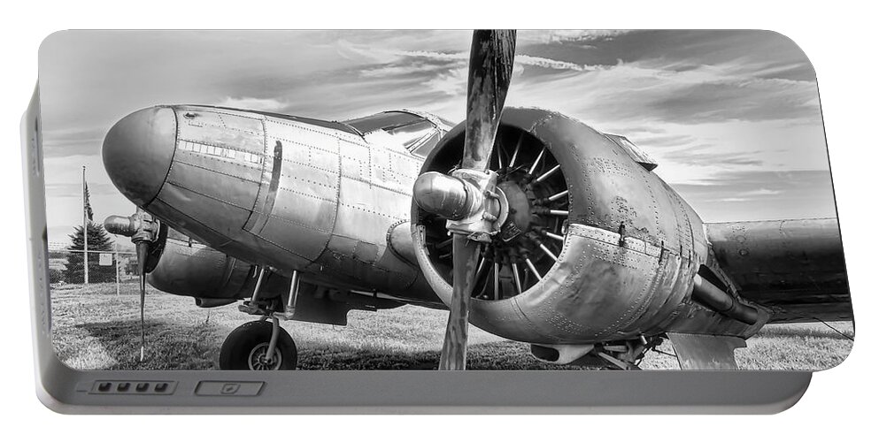  Twin Engine Portable Battery Charger featuring the photograph Historic Beechcraft C45 by Susan Hope Finley