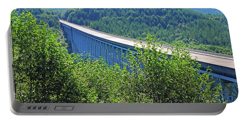 Hoffstadt Creek Bridge Portable Battery Charger featuring the photograph Hoffstadt Creek Bridge To Mount St. Helens by Connie Fox