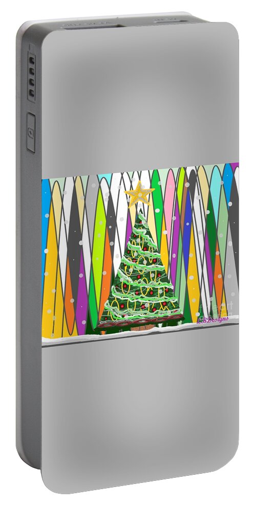 “arts And Design”; Gallery; “winter Plaid”; Holiday; “christmas Tree”; “new Year”; “valentine’s Day”; “abstract”; “modern Minimalism”; Winter Portable Battery Charger featuring the digital art Holiday Tree by LBDesigns