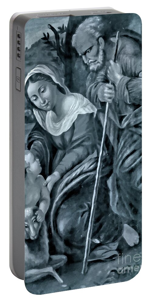 Holy Family Portable Battery Charger featuring the photograph Holy Family Lamb by Munir Alawi