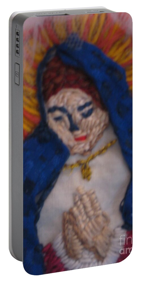 Mother Mary Portable Battery Charger featuring the painting Holy Mother Hear Our Prayers by Constance Gehring