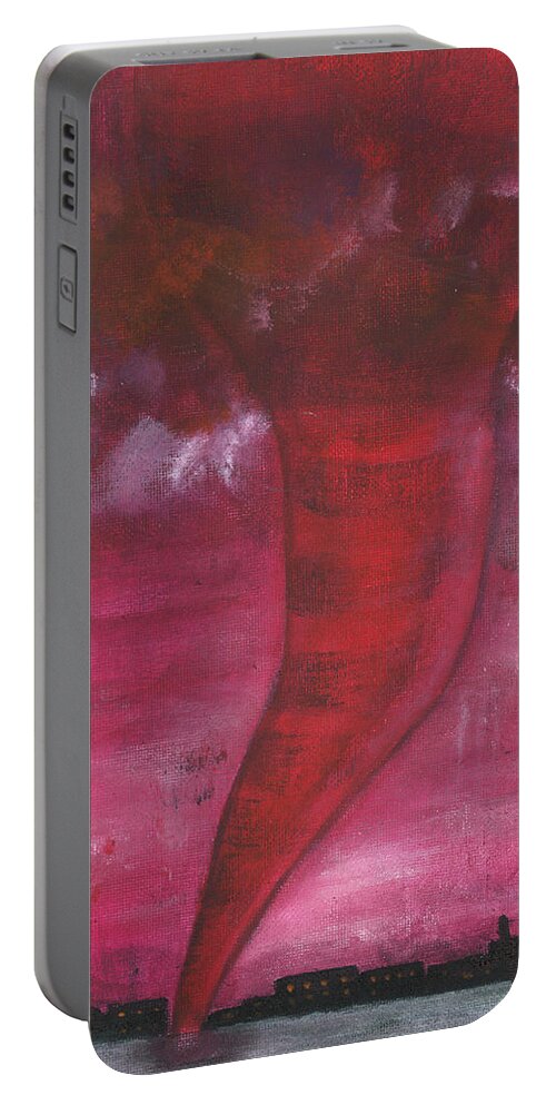 Storm Portable Battery Charger featuring the painting Holy Tornado by Esoteric Gardens KN