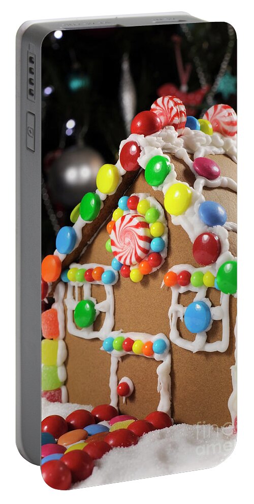 Christmas Portable Battery Charger featuring the photograph Homemade Gingerbread House by Milleflore Images