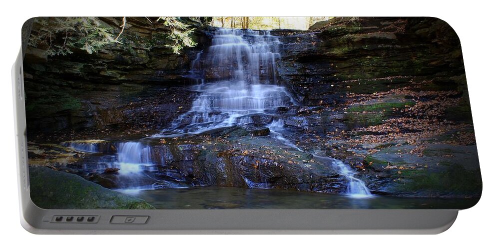 Nature Portable Battery Charger featuring the photograph Honey Run Falls by Mary Walchuck