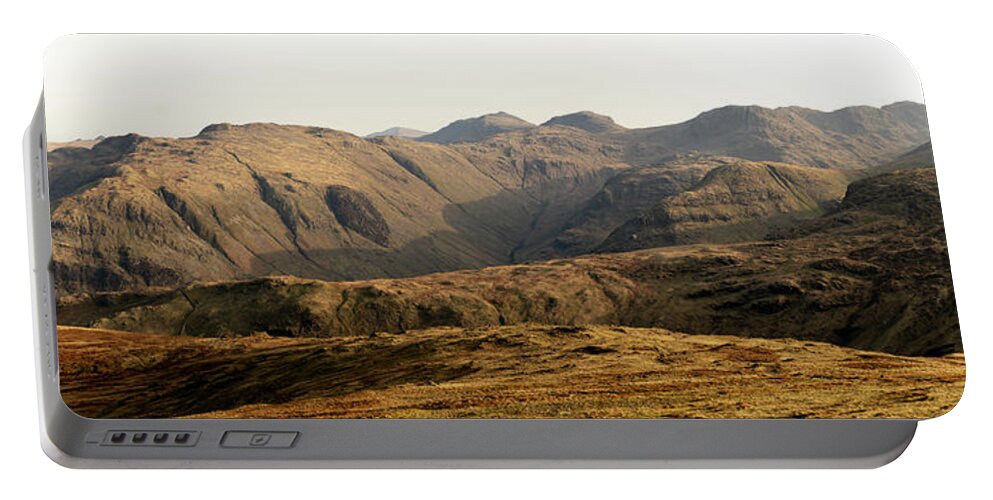 Panorama Portable Battery Charger featuring the photograph Honistor and Borrowdale Lake District by Sonny Ryse