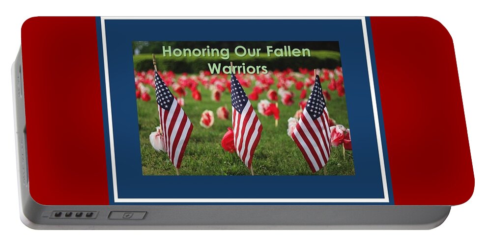 Memorial Day Portable Battery Charger featuring the mixed media Honoring Our Fallen Warriors by Nancy Ayanna Wyatt
