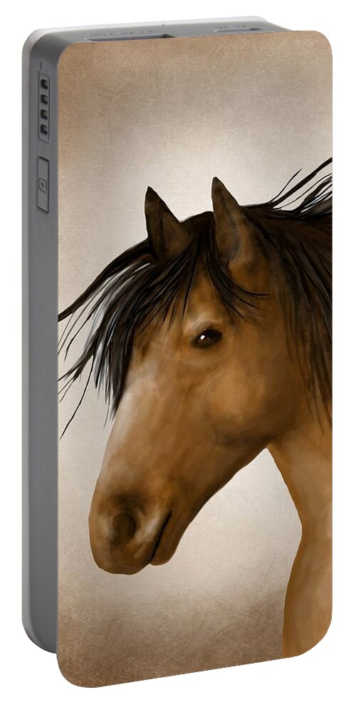 Horse Portable Battery Charger featuring the digital art Horse 11 by Lucie Dumas