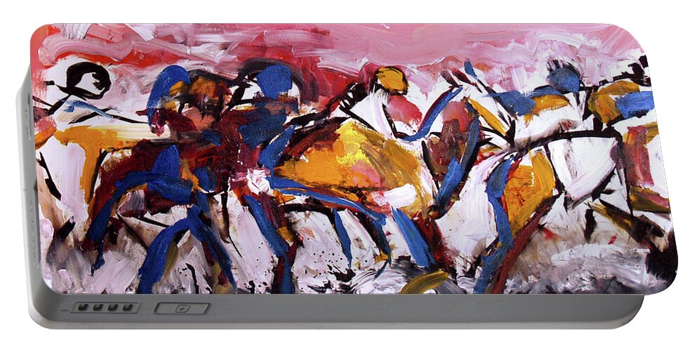 Kentucky Horse Racing Portable Battery Charger featuring the painting Horse Grit 7 by John Gholson
